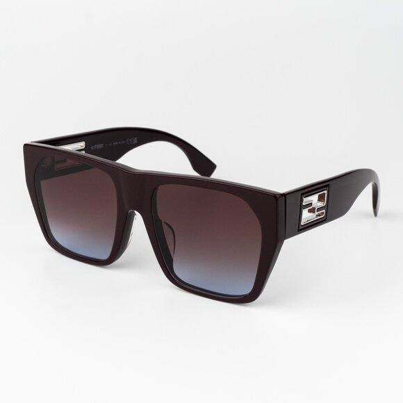 Fendi BAGUETTE Women Sunglasses Square Brown Gradient Bordeaux  FE40124F 81T - Picture 2 of 11